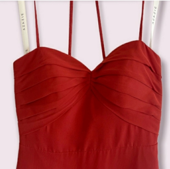 Azazie Mabel gown rust red size A8 - Picture 2 of 5